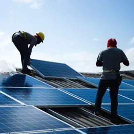 Solar roof being added to building