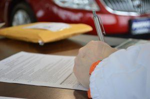 Man checking the details of transactions and commission payments