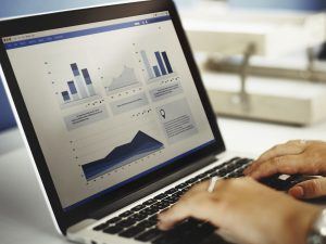 Payment processing and management data displayed at computer